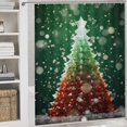 thumbnail image 5 of Christmas Snowman Snow House 4Pcs Shower Curtain Set Shower Curtain Set with Carpet Bath Mat, 5 of 8