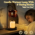thumbnail image 2 of Candle Warmer Lamp with Timer, Desert Themed Stained Glass Window Beautiful Sunset Non-slip Wireless Remote Control Wax Melts Warmer with 4 Bulbs for Home Office Dorm, Birthday Gifts for Women, 2 of 7