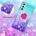 thumbnail image 4 of Clear Case for Samsung Galaxy A24 4G with Kickstand for Girls Women, Liquid Glitter Sparkle Bling Cute Case Gradient Quicksand Cover for Samsung Galaxy A24 4G JB Bluish Violet, 4 of 16
