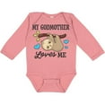 thumbnail image 3 of Inktastic My Godmother Loves Me with Sloth and Hearts Boys or Girls Long Sleeve Baby Bodysuit, 3 of 5