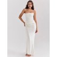 thumbnail image 4 of Women'S Bodycon Dress with A Cinched Waist Strapless Design Off-the-Shoulder Style with Boning White L, 4 of 9