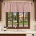 thumbnail image 6 of Pink Pure Color Curtain Valances for Windows, Kitchen Valance Window Treatments Panel 2 Pack, Aesthetics Contemporary Luxury Rod Pocket Short Curtains for Bathroom Bedroom 60 x 18 Inch, 6 of 8