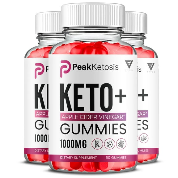 (3 Pack) Peak Ketosis Keto Gummies, Peak Ketosis Maximum Strength Supplement, PeakKetosis (180 Gummies)