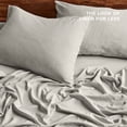 thumbnail image 4 of Bare Home Washed Sheet Set - Premium 1800 Collection - Deep Pocket - 4 Piece - Queen, Fog, 4 of 8