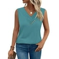 thumbnail image 2 of AherBiu Tank Tops for Women Wrap Deep V Neck Sleeveless Shirt Summer Tunic Tops to Wear with Leggings, 2 of 6