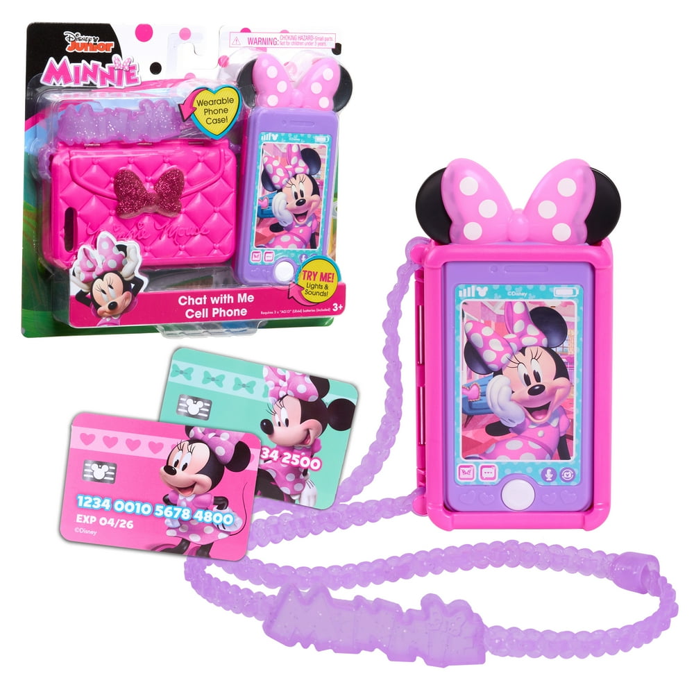 Disney Junior Minnie Mouse Chat with Me Cell Phone Set, Lights and Realistic Sounds, Includes