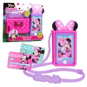 Just Play Disney Junior Minnie Mouse Chat with Me Cell Phone Set, Lights and Realistic Sounds, Includes Strap to Wear Like a Purse, Kids Toys for Ages 3 up