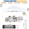 thumbnail image 3 of HOTEEL 10x15 Pop Up Canopy Tent Heavy Duty with 4 Sidewalls,Tents for Parties Outdoor Canopy Event Tent Wedding with Roller Bag,UV 50+ & Upgraded No Water Accumulation,Thick Hexagonal Legs,White, 3 of 11