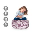 thumbnail image 2 of Peony Storage Toy Bag Chair, Rhythmic Pattern of Flower Engraving Vintage Look Sketch Print, Stuffed Animal Organizer Washable Bag, Small Size, Mauve Taupe and White, by Ambesonne, 2 of 3