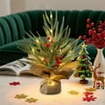 thumbnail image 6 of Mouliraty Tabletop Mini Christmas Tree with Lighted, 12-inch Desktop Artificial Small Christmas Tree with Red Berry and Burlaps Base Ideal for Home Indoor Dining Table Farmhouses Desk Decorations, 6 of 6