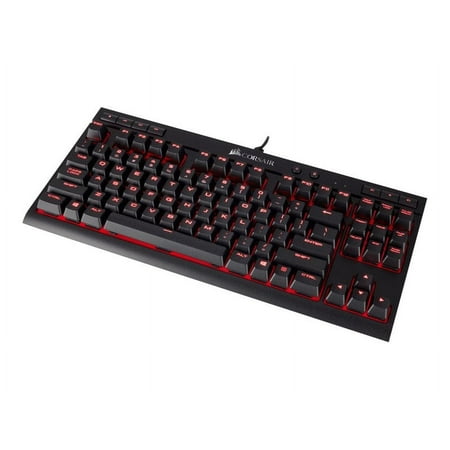CORSAIR - K63 TKL Wired Mechanical Cherry MX Red Linear Switch Gaming Keyboard with 100% Anti-Ghosting & Full Key Rollover - Black