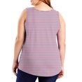 thumbnail image 3 of Jalioing Summer Tank Tops for Women Striped Sleeveless Plus Size Shirts Casual Oversized Crew Neck T Shirts, 3 of 7