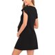thumbnail image 5 of Vestido de maternidad para lactancia de mujer, vestido de verano de maternidad de manga corta con retazos de encaje a la moda, negro L, 5 of 5