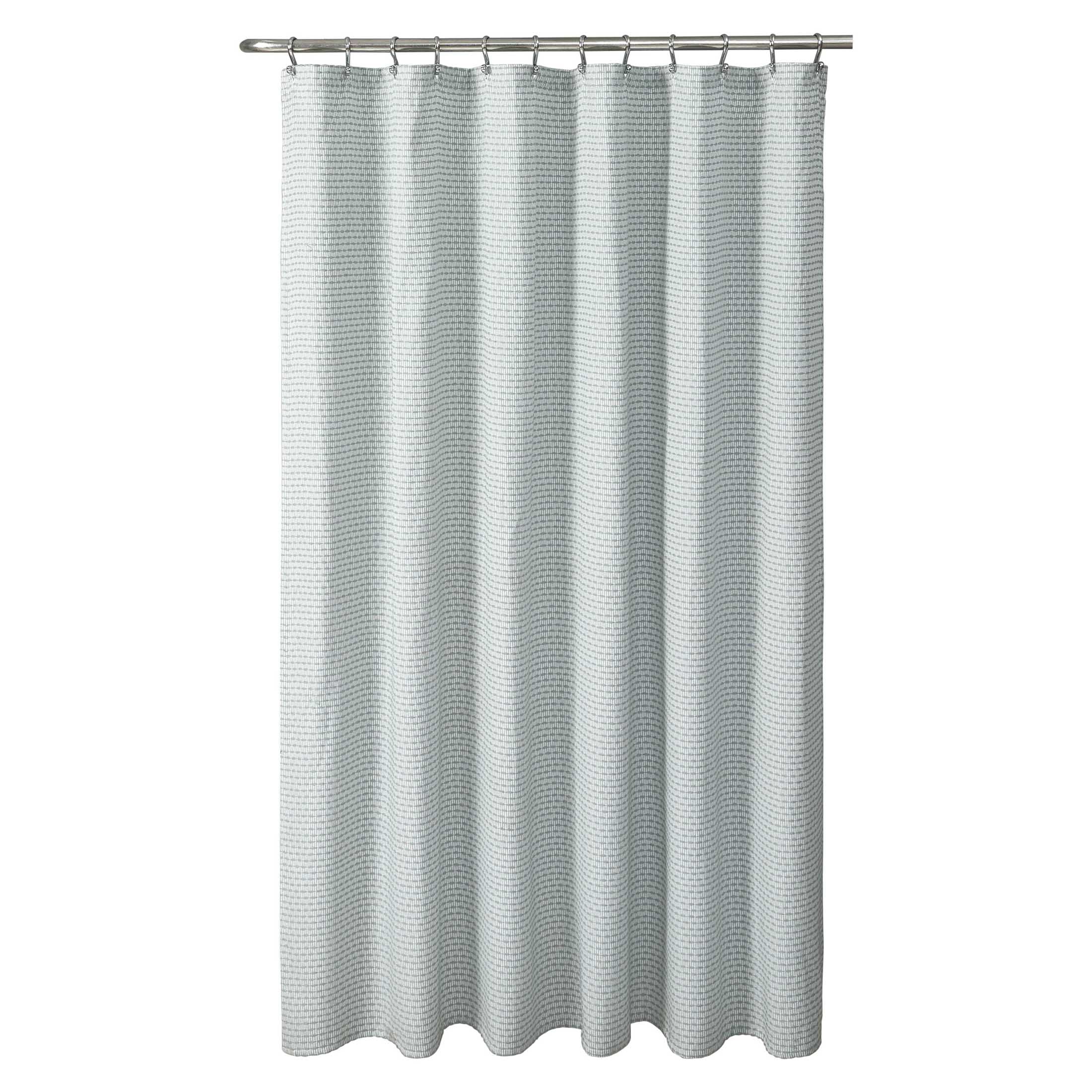 Better Homes & Gardens Green/White Pinstripe Fabric Shower Curtain, 72" x 72"