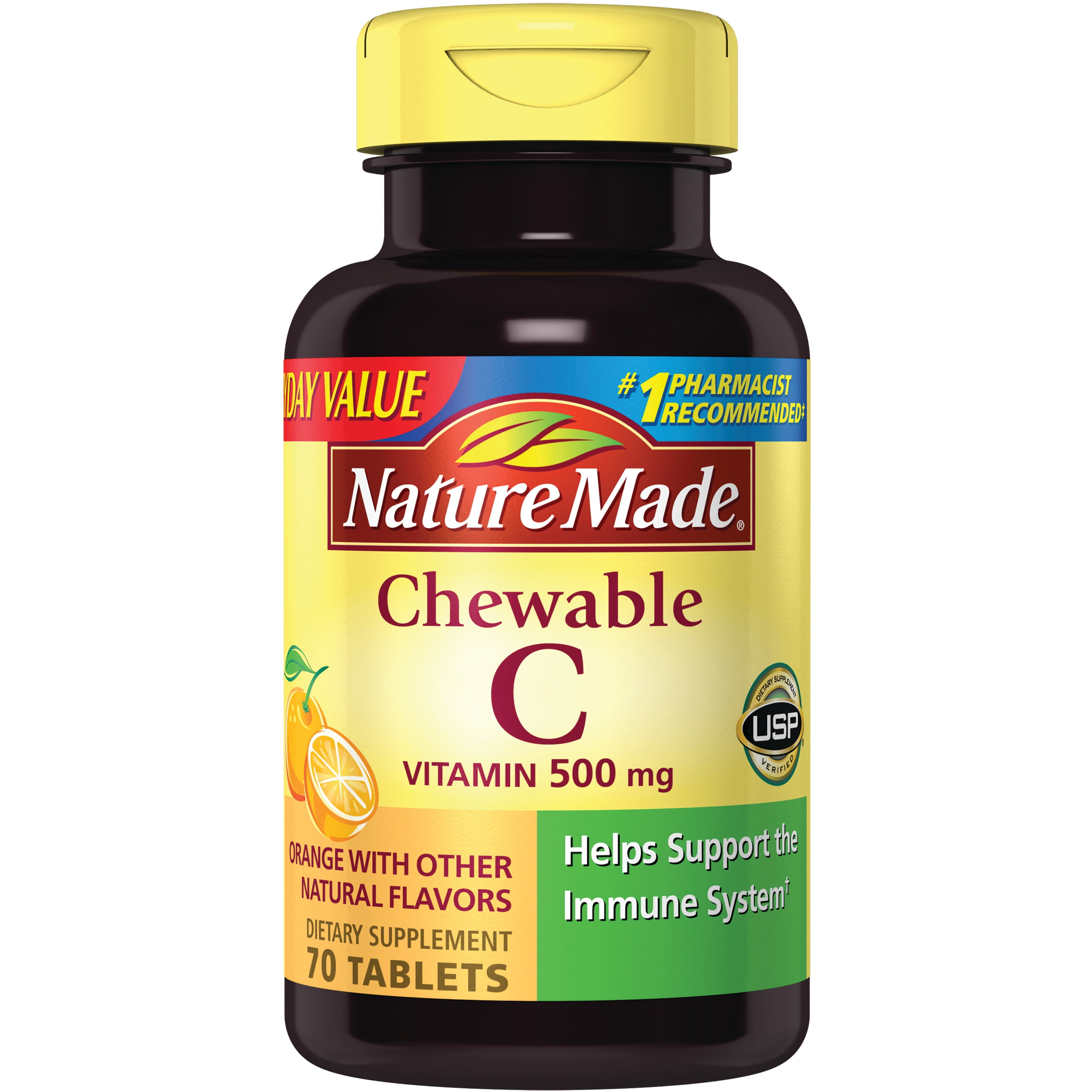 Nature Made Chewable Vitamin C 500 mg Tablets, 70 Count to ...