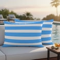 thumbnail image 4 of Outdoor Waterproof Pillow Covers Simple Blue Striped Decorative Throw Pillow Protectors,Pillowcase Cushion Cases for Patio Sofa Garden Couch,20x12in,Pack of 2, 4 of 14