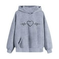 thumbnail image 5 of ATOGUTA Girl Winter Sweatshirt Long Sleeve Pullover Top Hoodie Kids Fall Winter Sweatshirts Size 5T-15, Gray, 5 of 6