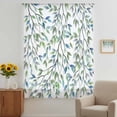 thumbnail image 2 of Blue Green Eucalyptus Sheer Curtains 54 Inches Long, Spring Botanical Leaves Weeping Light Filering Curtains, Breathable Simi Curtain Privacy Drapes for Kitchen Bathroom Small Window Treatment, 2 of 9