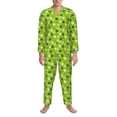 thumbnail image 3 of Fuzoiu St. Patrick's day Print Men's Long-Sleeved Pajama,Lounge Button Down Nightwear,Mens Notch Collar Pajama Set-XX-Large, 3 of 7