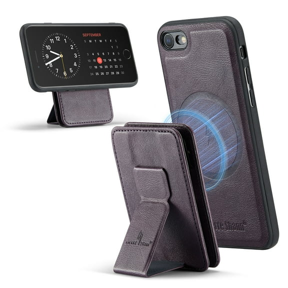 Compatible for iPhone 7 / 8 / SE 2022 & 2020 Wallet Case,[Support MagSafe Wireless Charging] Back Flip Magnetic Leather Phone Cover with Detachable RFID Blocking Card Holder,Purple