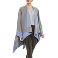 thumbnail image 2 of Women's Cloak Shawl Soft Warm Windproof Wrap Stylish Color Blocking Design for Autumn Spring Winter, 2 of 5