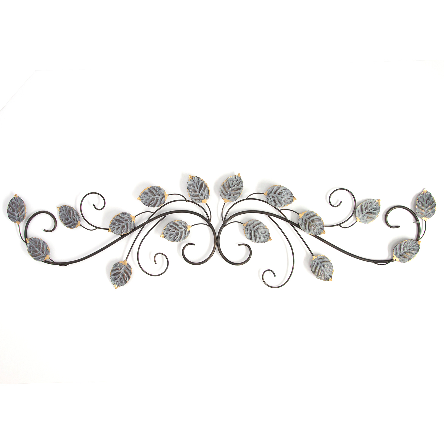 Berrima Rustic Metal Scroll Leaf Over the Door Wall Decor