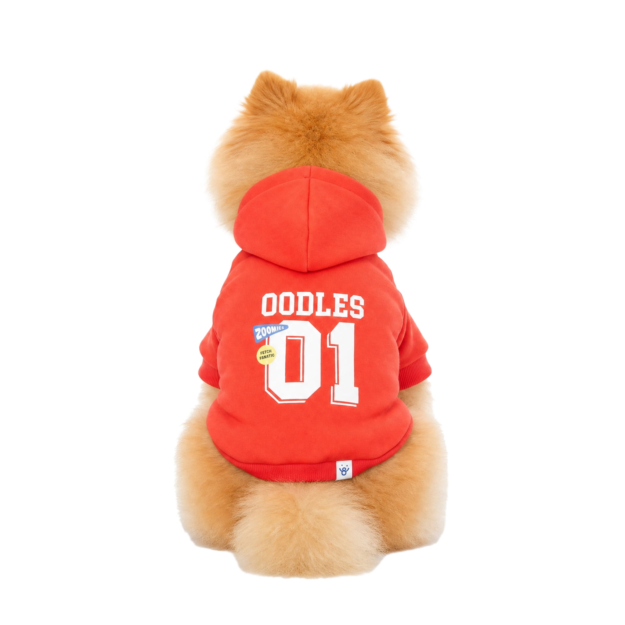 Oodles Sporty Fall Dog Hoodie, Red, Small