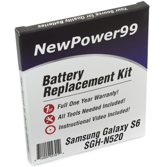 Samsung Galaxy S6 SGH-N520 Battery Replacement Kit with Tools, Video Instructions, Extended Life Battery and Full One Year Warranty