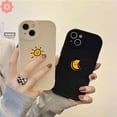 thumbnail image 2 of Funda Para Parejas Sol Luna Compatible Para iPhone 11 12 14 13 Pro MAX 6 6s 7 8 Plus 14 XR X XS SE 2020 Color Sólido Simple Cubierta Protectora Completa De TPU Suave Gao Jiahui unisex, 2 of 2