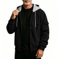 thumbnail image 6 of UVEASISHA Men's Casual Fall Jackets Full Zip Casual Corduroy Hoodie Jacket Relaxed Fit Lightweight Hooded Sweatshirt Jackets Vintage Outerwear with Cargo Pockets Black XXL, 6 of 8