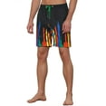 thumbnail image 4 of Unique Bargains Men's Summer Lightweight Elastic Waist Colorful Printed Board Shorts 34 Black, 4 of 5