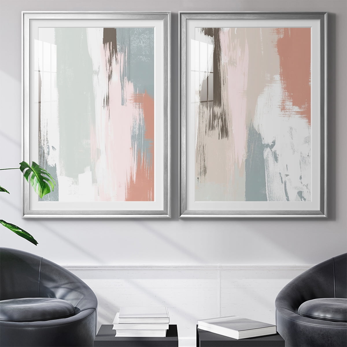 Wexford Home Sandstone Peel III Premium Framed Print, 30.5" x 42.5" - Ready to Hang, Silver (Set of 2)