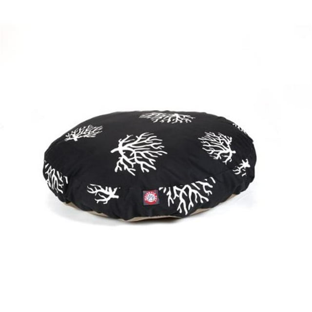 MajesticPet 788995508076 Lit pour Animaux Rond Corail 36 Po., Noir