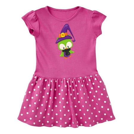 

Inktastic Green Owl Owl Wearing Witch Hat Halloween Gift Baby Girl Dress