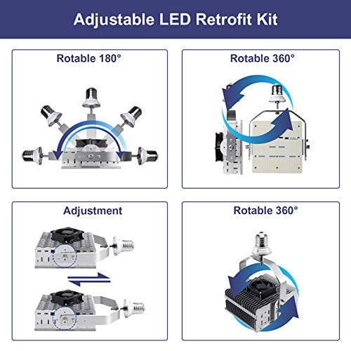 OPENLUX 240W Shoebox LED Retrofit Kits Parking Lot Tennis Court Lights E39 Mogul Base 5000K DLC ETL Listed AC200-480V