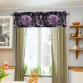 thumbnail image 3 of Yayeee Kitchen Valance Rod Pocket 54" x 18" Living Room Window Curtain, Black Roses, 3 of 6