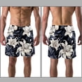 thumbnail image 3 of luoweisi Men's Beach Shorts Quick Dry Swim Trunks with Mesh Lining Flower XL, 3 of 5