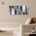 thumbnail image 3 of Art Remedy Mancave Art Canvas, 16" x 16", Gallery Wrapped, Reflections in Teal and Ochre I Set, 3 of 5