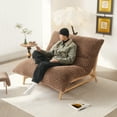 thumbnail image 6 of Magic Home 47.24" Oversized Accent Chairs, Sofa Chair, Comfy Recliner Reading Accent Armless Chair for Living Room, Chaise Lounge Chair with Removable Upholstered for Reading Bedroom, Brown, 6 of 15