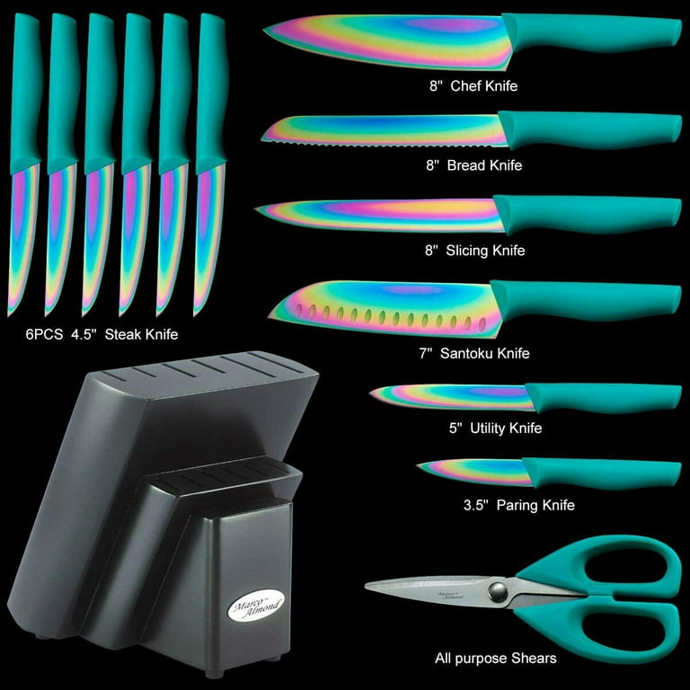DISHWASHER SAFE KYA27 Rainbow Titanium Cutlery Knife Set, Marco Almond  14-Piece Kitchen Knives - Cutlery & Kitchen Knives, Facebook Marketplace