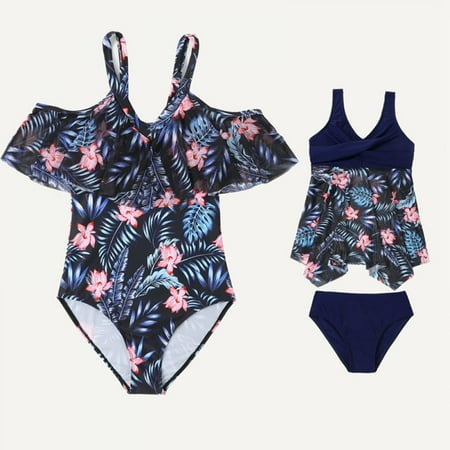Mother Daughter Swimwear Family Matching Girls Swimsuit Women Bikini Set
