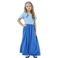 thumbnail image 4 of Cute Ruched A Line Basic Dresses for Children Boy Girl Summer Fall Short Sleeve Spandex Color Block Maxi Long Dresses Child 2025 Clothing Country Concert Y2K, 4 of 8