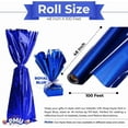 thumbnail image 3 of PMU Gift Wrap Mylar Roll Metallic Royal Blue 2-sided, 48 Inches X 100 Ft Roll 1.4 Mil Highly Reflective Mylar Film, Great for Gifts, Birthdays, Christmas, Baskets, Arts & Crafts, 3 of 5