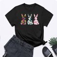 thumbnail image 2 of VBTAPA Womens Easter T-shirts Funny Cute Bunny Eggs Print Round Neck Short Sleeve Tops Novelty Holiday Graphic Tees Prime Sales Today Black XL, 2 of 6