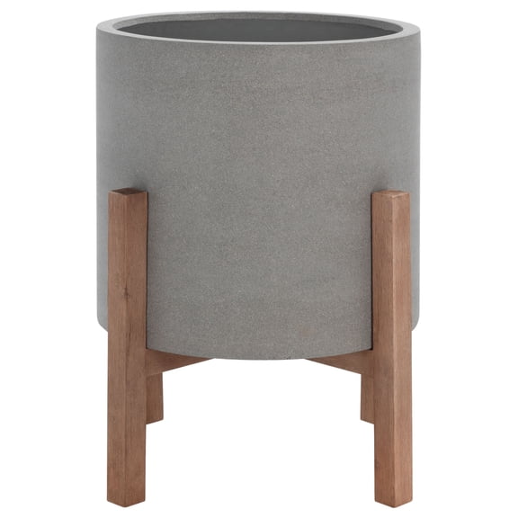 SAFAVIEH Loflen Outdoor Patio Planter, Natural/Light Grey