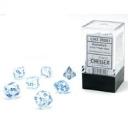 Chessex Dice Set - Set of 7 Mini Dice - Icicle and Blue