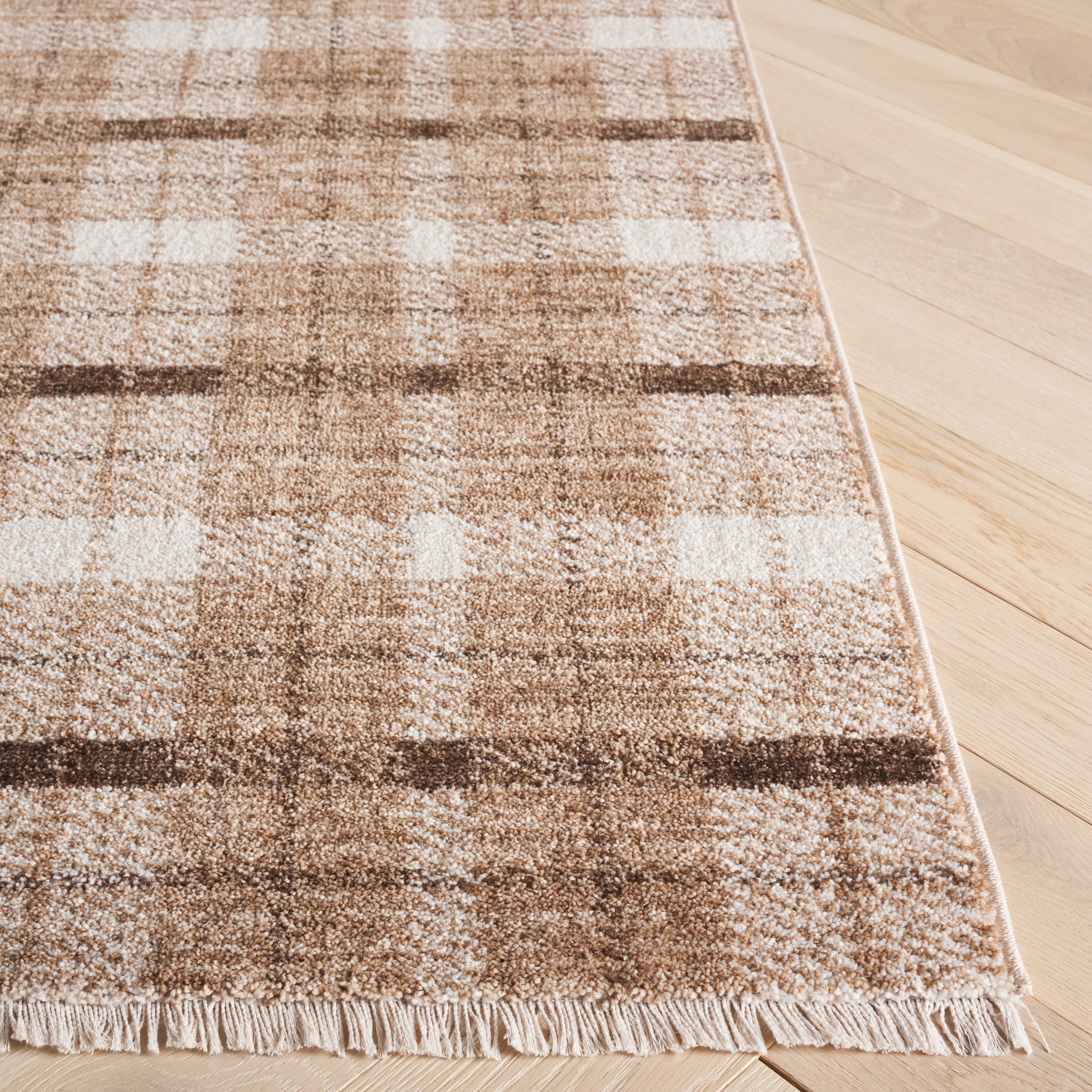 SAFAVIEH Oxford Plaids Paylynn Plaid Area Rug, Beige/Brown, 4' x 6'