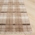 thumbnail image 3 of SAFAVIEH Oxford Plaids Paylynn Plaid Runner Rug, Beige/Brown, 2' x 8', 3 of 10