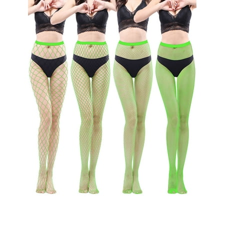 

Frontwalk Women Mesh Thighs High Stockings Sexy Fishnet Tights Hollow Out Fish Nets Pantyhose