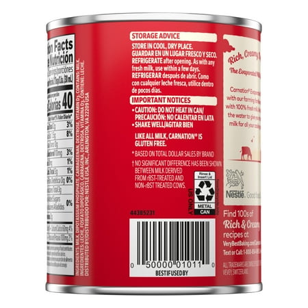 【並行輸入品】ネスレ カーネーション エバミルク 無糖練乳 グルテンフリー 354ml Nestle Carnation Evaporated Milk Gluten Free 12fl.oz